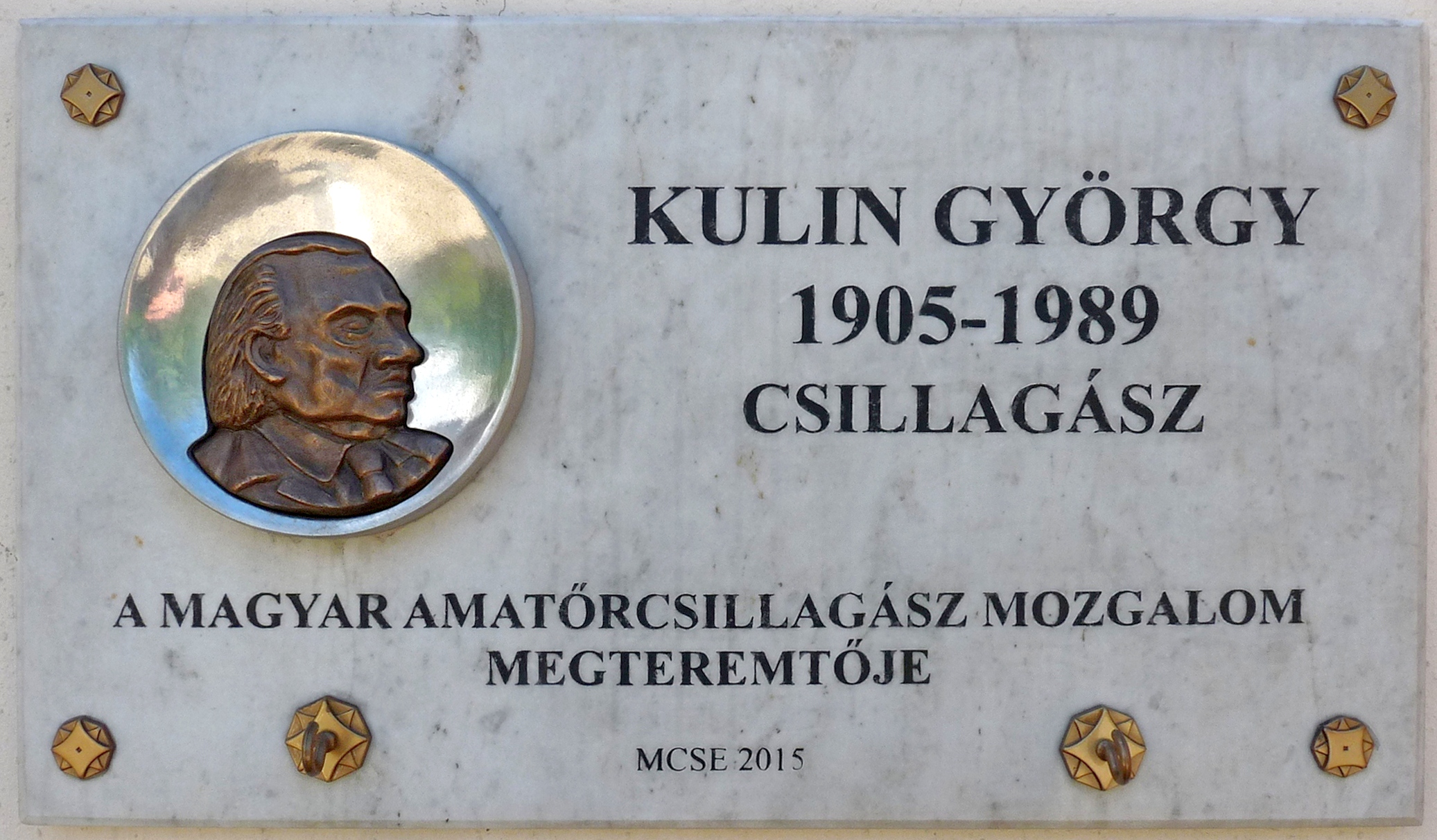 Kulin György plaque (Budapest-03 Laborc u 2c)